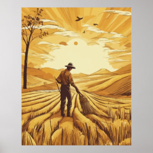 Affiche saison de récolte du blé