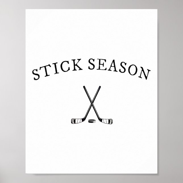 Affiche Saison des bâtons Bâtons de hockey croisés Puck Mi (Devant)