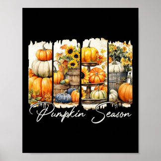 Affiche Saison des citrouilles Thanksgiving Automne Vibes