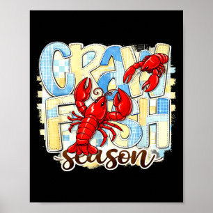 Affiche Saison des écrevisses à carapace à carreaux drôle