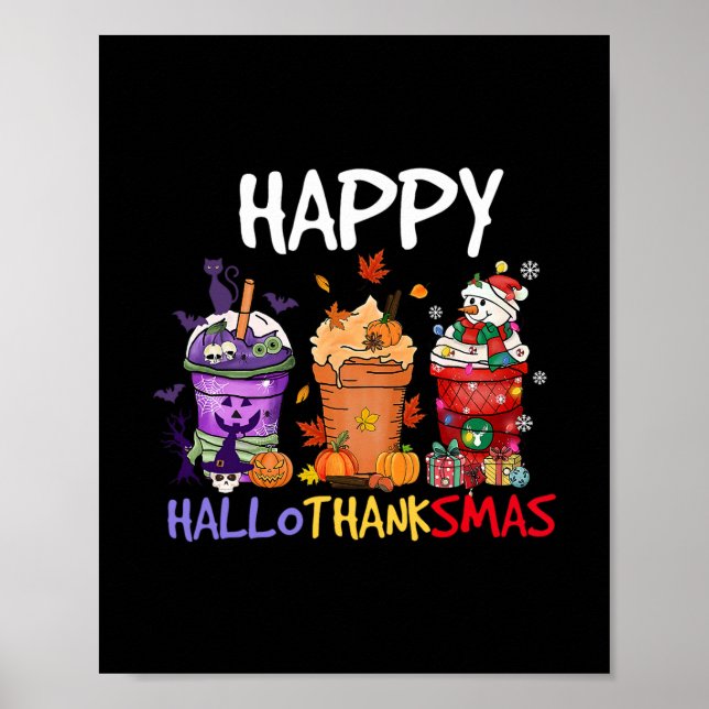 Affiche Saison d'Halloween de Thanksgiving Joyeux Hallotha (Devant)