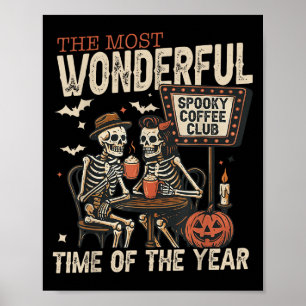 Affiche Saison d'Halloween Skeletons Club Café éffrayant