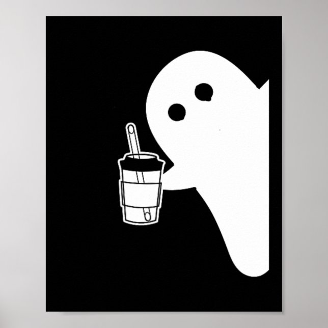 Affiche Saison éffrayante Cute Little Ghost Ice Coffe. Hal (Devant)