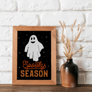 Affiche Saison éffrayante Fantôme d'Halloween