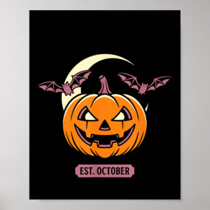 Affiche Saison effrayante fantôme halloween citrouille cha