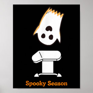 Affiche Saison éffrayante Halloween mignonne Ghost Gymnast