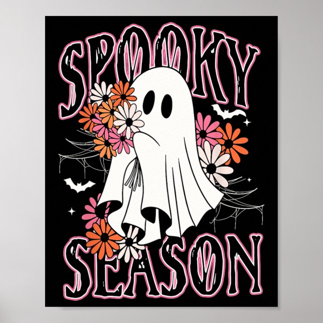 Affiche Saison éffrayante mignonne Fantôme Halloween Costu (Devant)