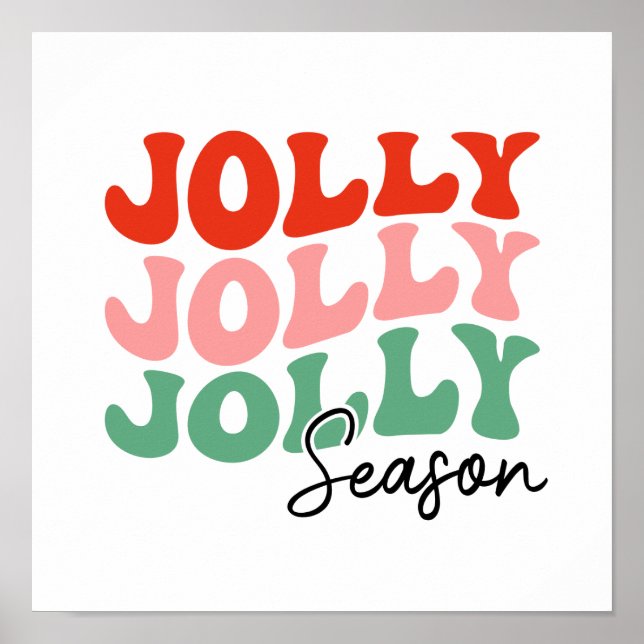 Affiche Saison Jolly Jolly Saison Retro Typographie de vac (Devant)