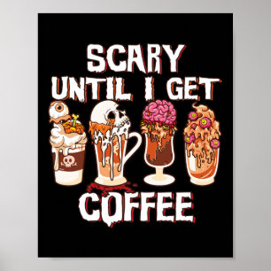 Affiche Saison Latte Automne Halloween Effrayant Jusqu'À C