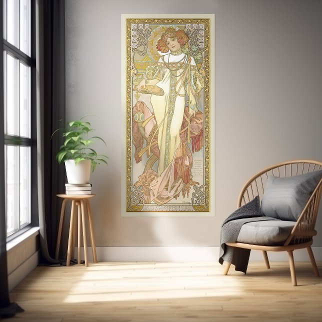 Affiche Saison L'Automne Art Nouveau Alphonse Mucha (Créateur téléchargé)