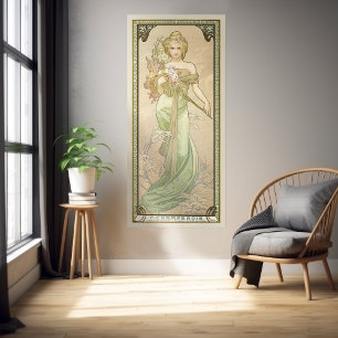 Affiche Saison Printemps Art Nouveau Alphonse Mucha