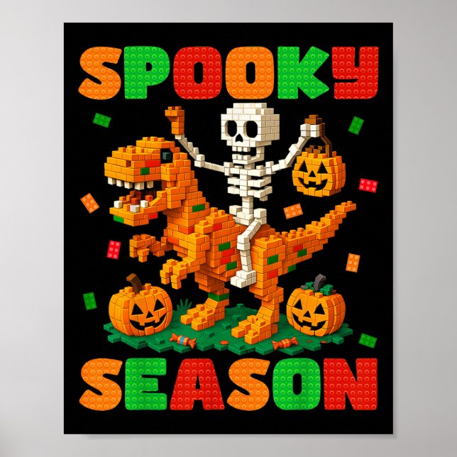 Affiche Saison Soky Construction Brick Squelette Dinosaur  (Devant)