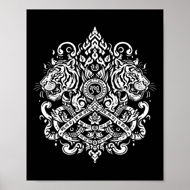 Affiche Sak Yant Muay Mixed martial art thaïlandais Tattoo (Devant)