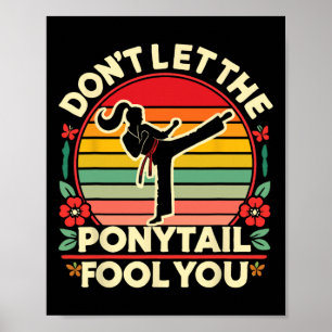 Affiche Sakura Butterfly Karate Girl Ne laissez pas le Pon