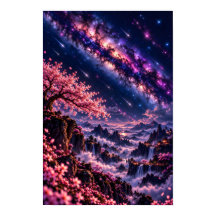 Sakura Cosmique : Art de la Galaxie Céleste Nuit G