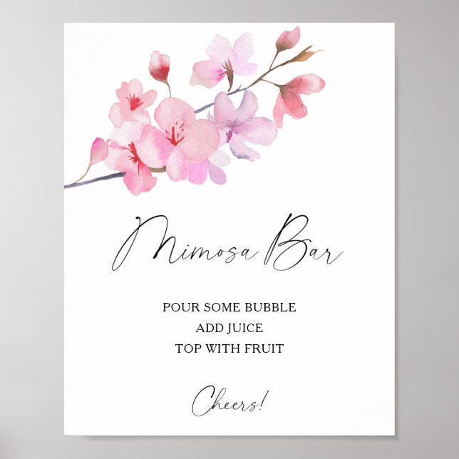 Affiche Sakura élégant - bar à mimosa (Devant)