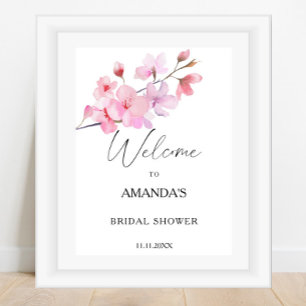 Affiche Sakura - panneau de bienvenue pour la fête de mari