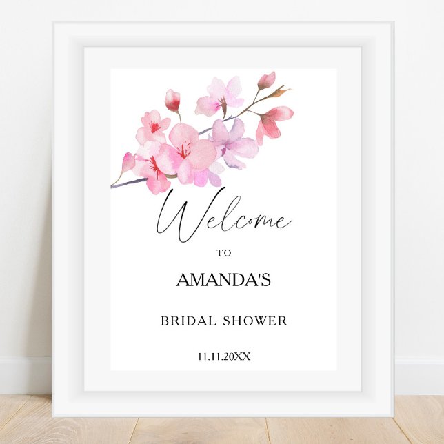 Affiche Sakura - panneau de bienvenue pour la fête de mari (Créateur téléchargé)