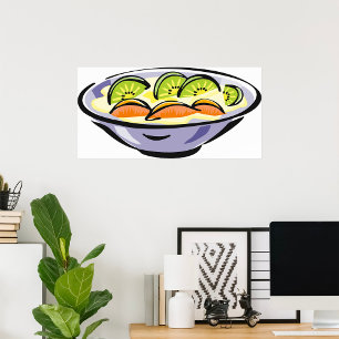 Affiche Salade de fruits frais Bowl avec Kiwi et orange