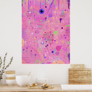 Affiche Salade de fruits saisonniers : Peinture abstraite