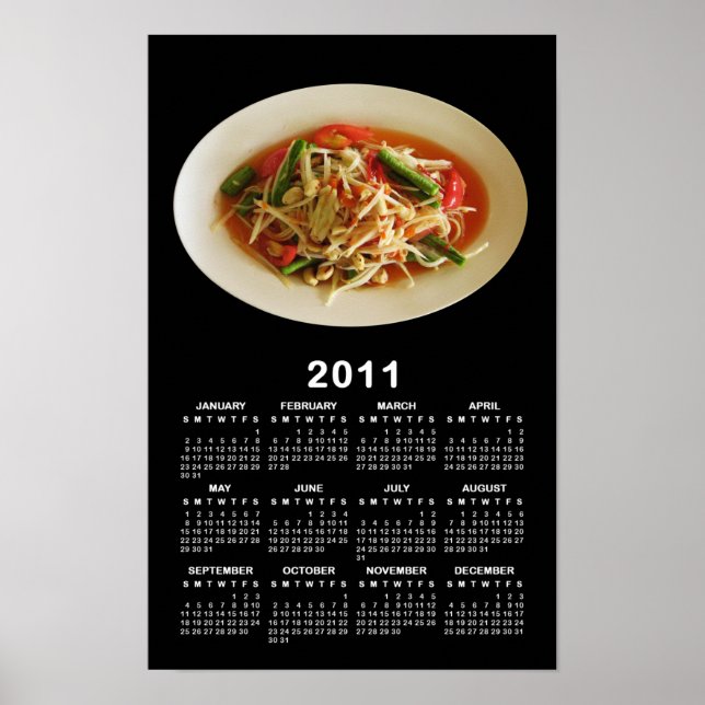 Affiche Salade de Papaya épicé [Som Tam] Calendrier 2011 (Devant)