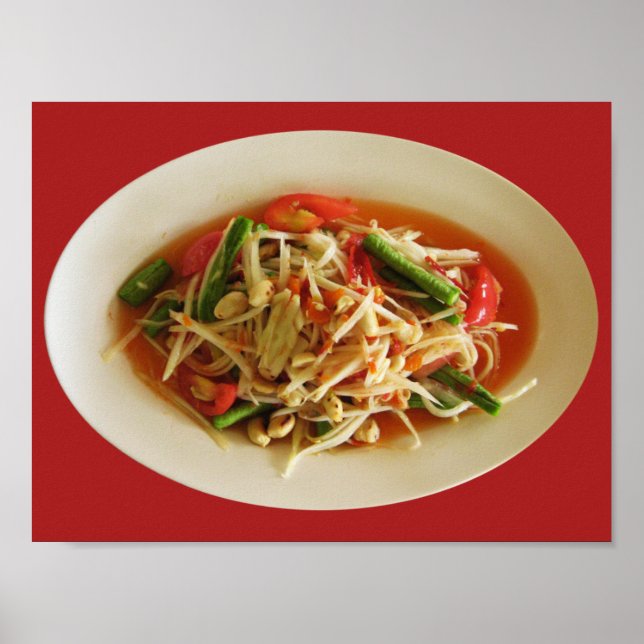 Affiche Salade de papaye épicée [Som Tam] ... Cuisine thaï (Devant)