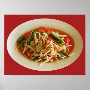 Affiche Salade de papaye épicée [Som Tam] ... Cuisine thaï