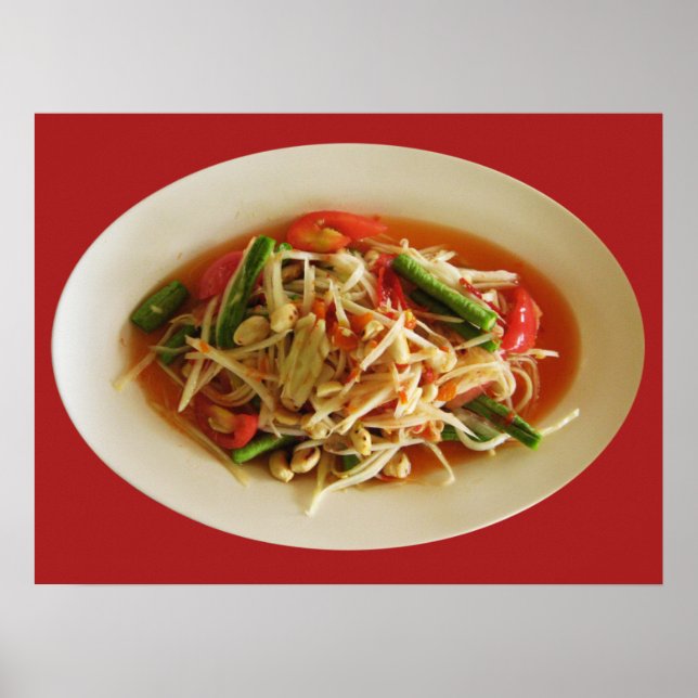 Affiche Salade de papaye épicée [Som Tam] ... Cuisine thaï (Devant)
