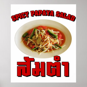 Affiche Salade Épicée de Papaye [Som Tam] ... Cuisine Thaï