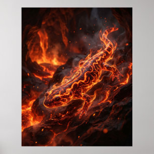 Affiche Salamandre de feu Caverne de lave