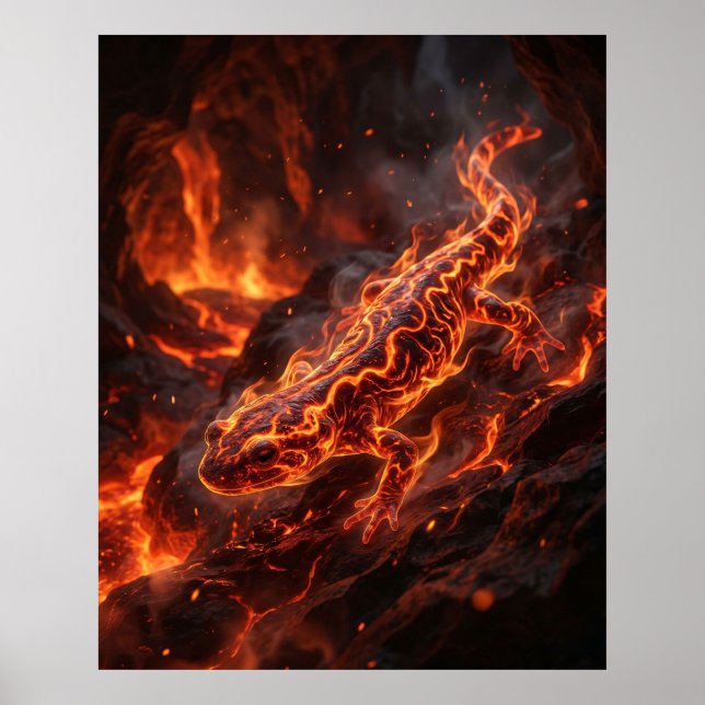 Affiche Salamandre de feu Caverne de lave (Devant)