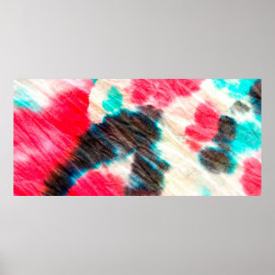 Affiche Sale Artistique Rouge. Motif de Shibori. Brush été