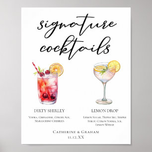 Affiche Sale Shirley Lemon Drop Signature Cocktails Menu