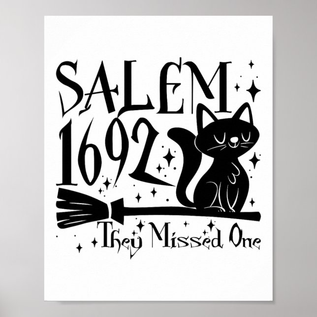 Affiche Salem 1692 Halloween Drôle Ils Ont Manqué Un Chats (Devant)