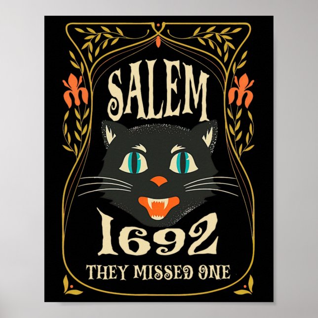 Affiche Salem 1692 ils ont manqué une sorcière Halloween (Devant)
