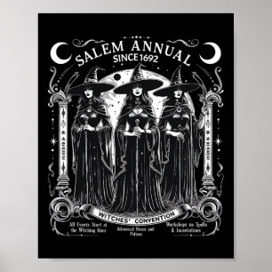 Affiche Salem Annual 1692 Witches Convention Filles Vintag