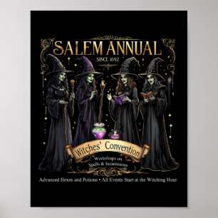 Affiche Salem Annual 1692 Witches Convention Halloween Vin