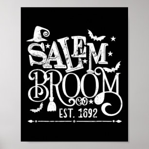 Affiche Salem Broom Co Est 1692 Fun Halloween Witch Dit