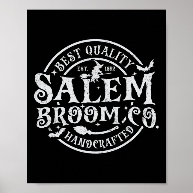 Affiche Salem Broom Company Est 1692 Halloween Fun Witch (Devant)