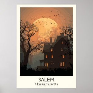Affiche Salem Massachusetts Maison historique Éffrayante V