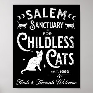 Affiche Salem Sanctuaire Chat sans enfant Chat Vintage cui