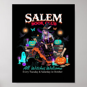 Affiche Salem Witch Book Club Halloween Lecture Livre Love