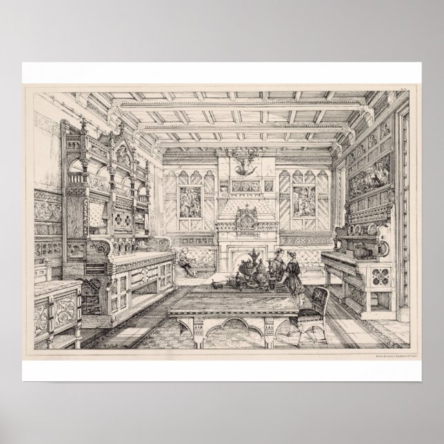 Affiche Salle à manger, de 'Exemples d'anciens et modernes (Devant)