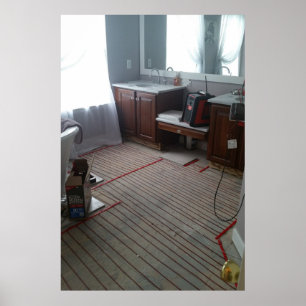 Affiche Salle de bain do-it-yourself Parquet chauffé
