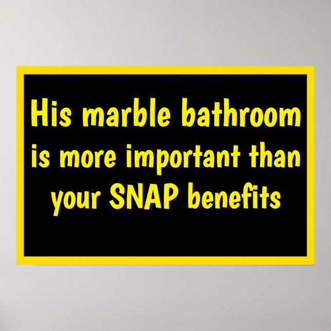 Affiche Salle de bain en marbre de Trump (Devant)