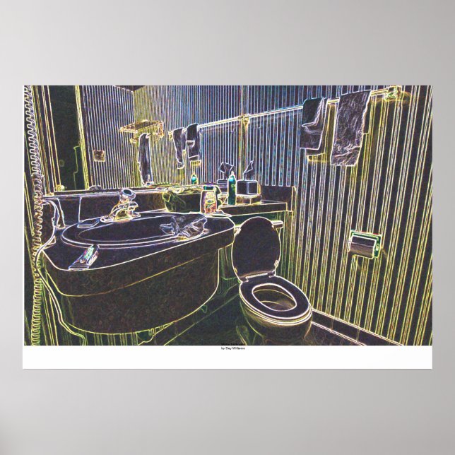 Affiche Salle de bain Motel (Devant)