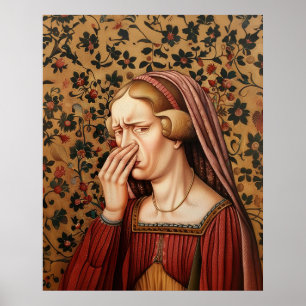 Affiche Salle de bain Tudor Queen Funny