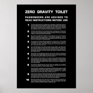 Affiche Salle de bain Zéro Gravité Texte blanc complet