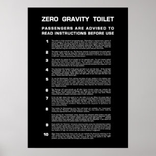 Affiche Salle de bain Zéro Gravité Texte blanc complet