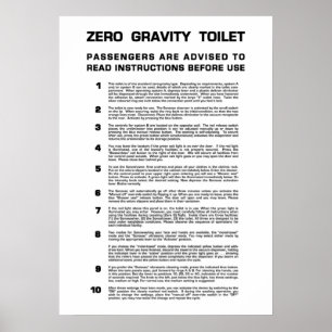 Affiche Salle de bain Zéro Gravité Texte noir complet